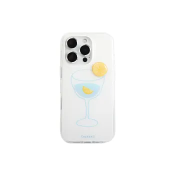 Wei Xin Acrylic Material 3D Effect Lemon Cocktail Phone Cases Compatible With IPhone 16/15 Pro Max/Apple 13/14 Pro/Max