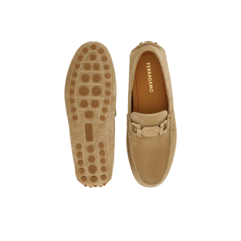 FERRAGAMO Driver Casual Shoes Men's Light Brown-3