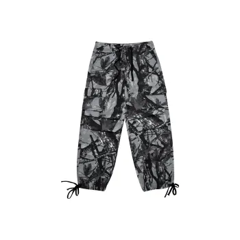 ED HARDY X Casual Pants Unisex Gray Camouflage