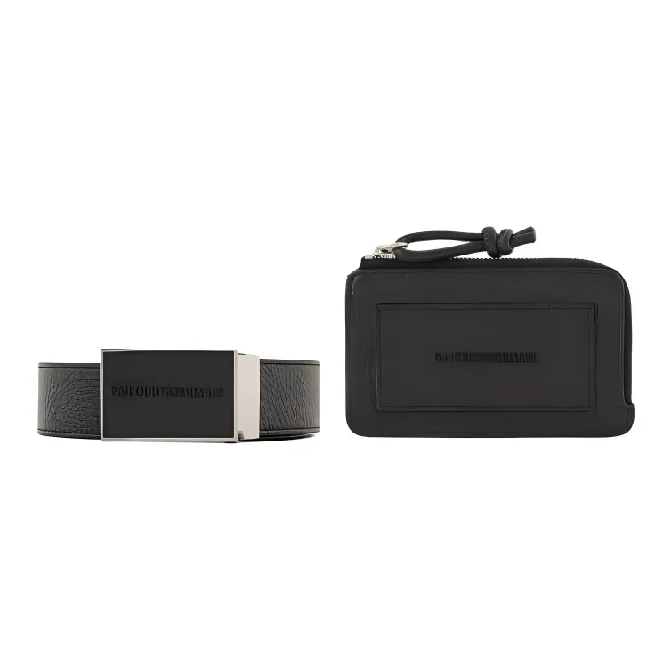 EMPORIO ARMANI Cow Leather Combo Set Women's Black-0