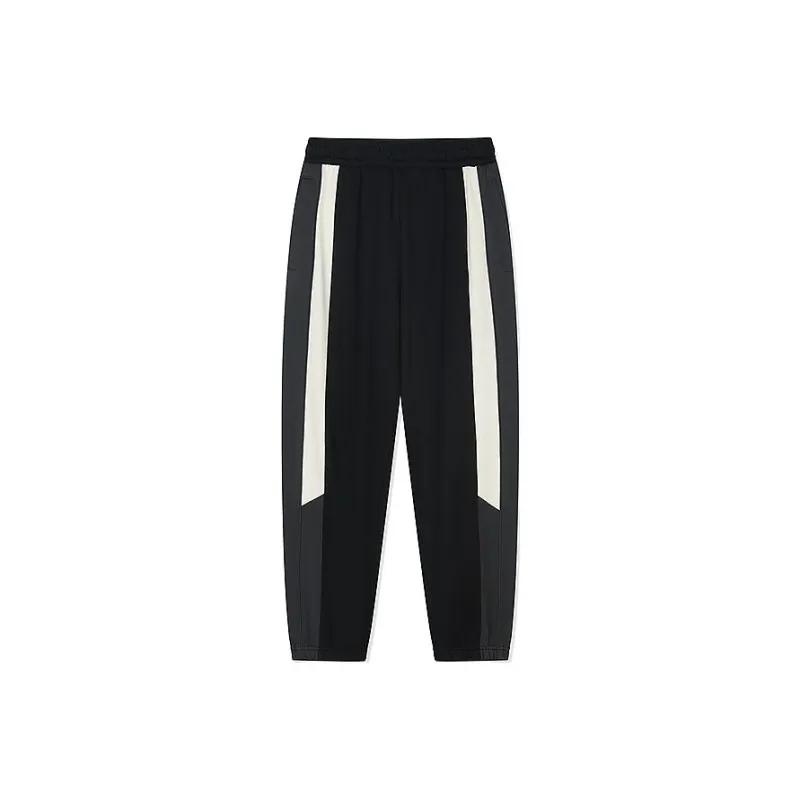 QIAODAN Knitted Sports Pants Men's Black/Asphalt Gray-0
