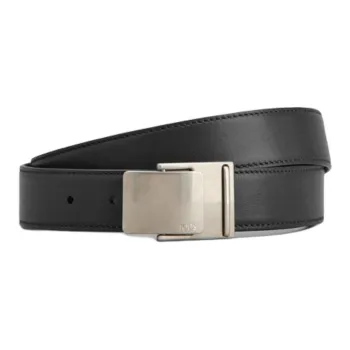 TOD'S Cow Leather Belts Men's Black Width 3CM