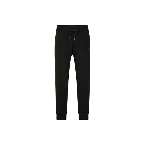 Cavalli Class Knitted Sweatpants Men's Black Floral
