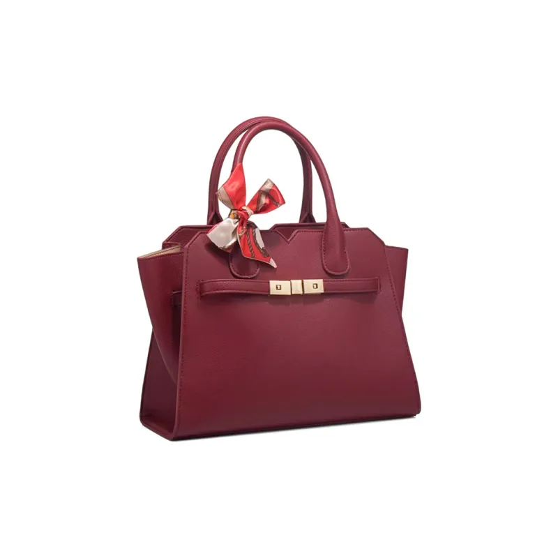 CLEVER& KETCH PU Shoulder Bag, Crossbody Bag, Handbag Regular Women's Burgundy/Khaki-2