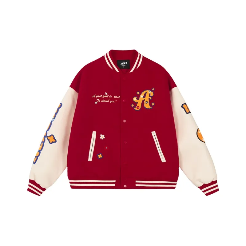 A Chock Baseball Jacket Unisex Red-0