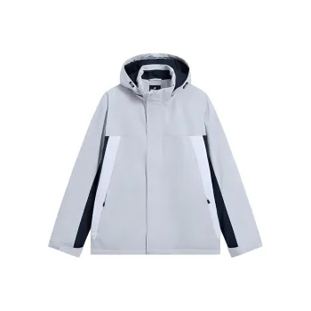 XTEP Trench Coat Men's Cloud Peak Gray/Dark Indigo/Pearl White