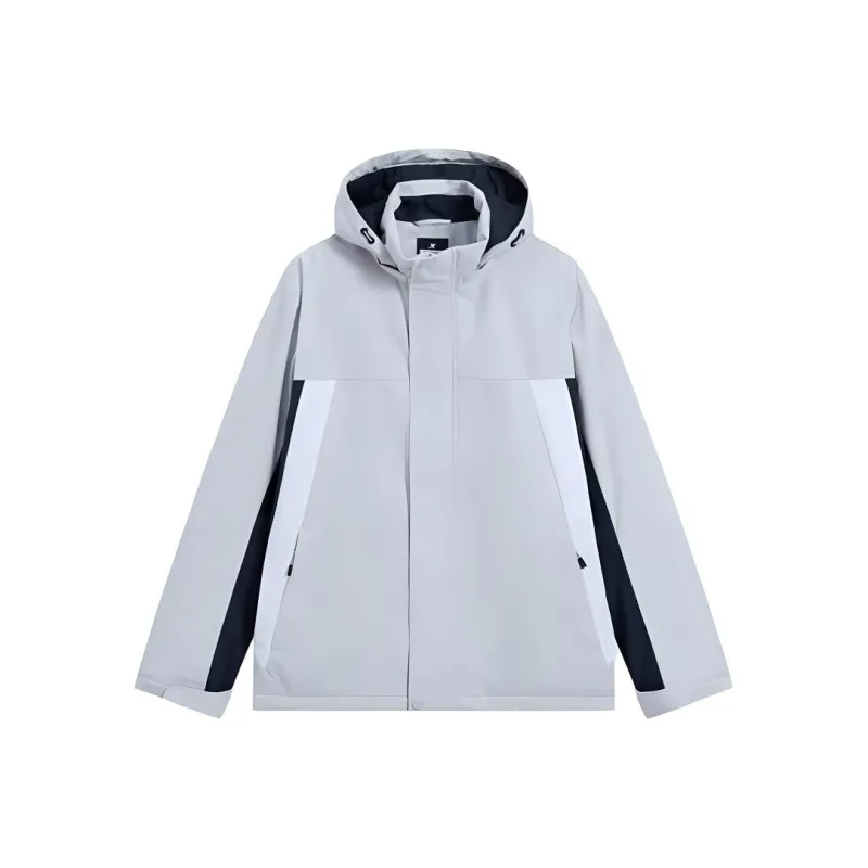 XTEP Trench Coat Men's Cloud Peak Gray/Dark Indigo/Pearl White-0