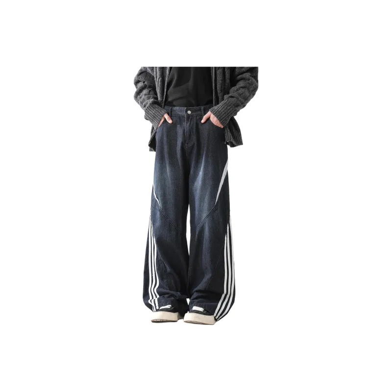 WARNING LIGHT Jeans Unisex Dark Blue-0