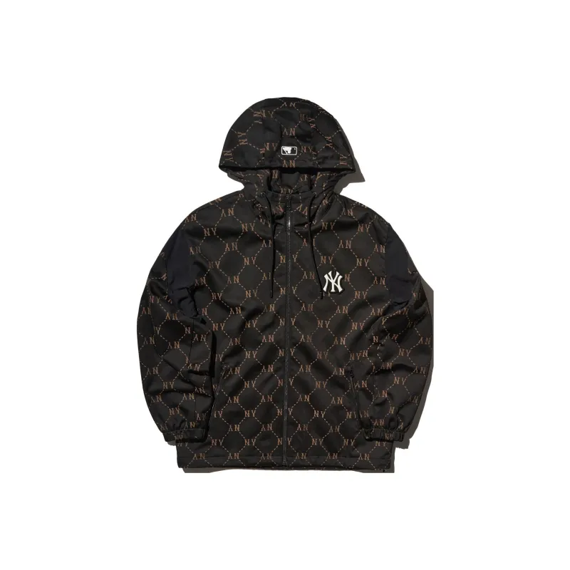 MLB Dia Monogram JQD Trench Coat Unisex Black-0