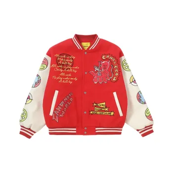 Candymade Haus Baseball Jacket Unisex Red