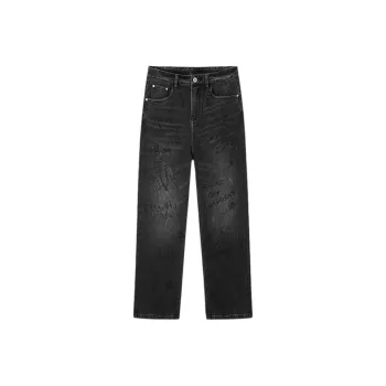 DEGAIA Jeans Men's Black And Gray Letters