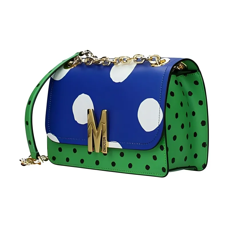 MOSCHINO Leather Crossbody Bag, Shoulder Bag Women's Green-1