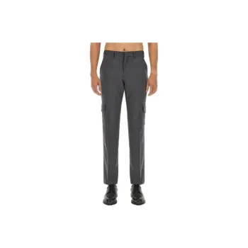 LARDINI Mid rise Wool Cargo Trousers