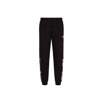 EMPORIO ARMANI EA7 SS24 Knitted Sports Pants Men's Black