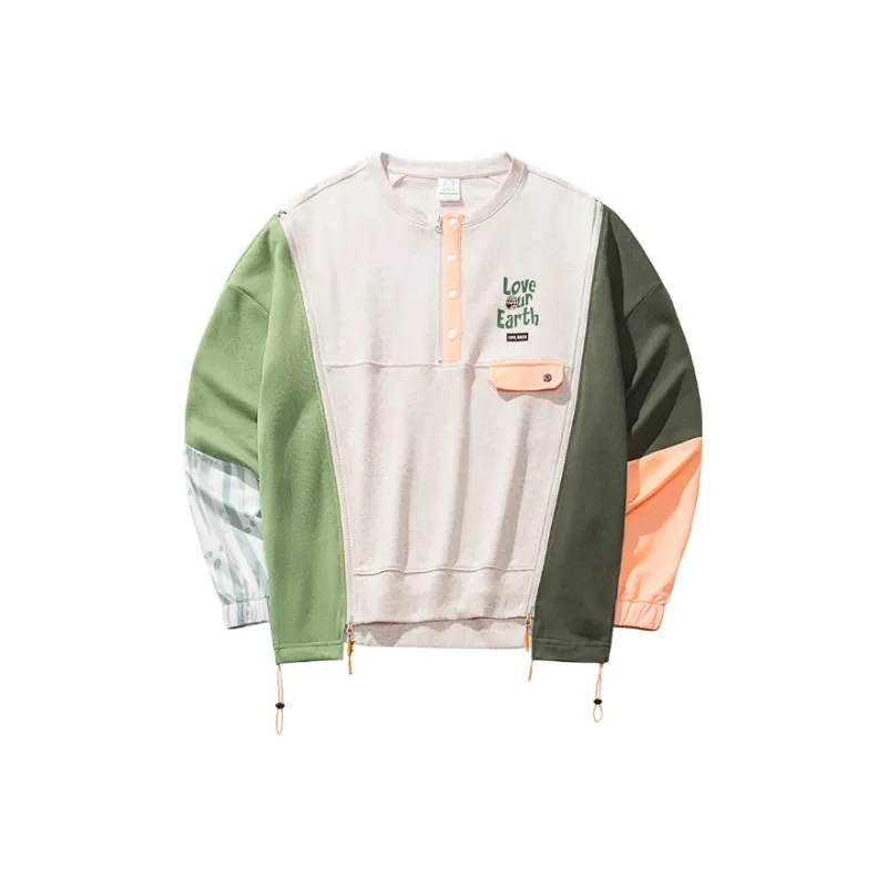 Anta Outdoor Collection Sweatshirt Men's Gray Heather Gray/Dragon Well Green/Star Fortune Green-0