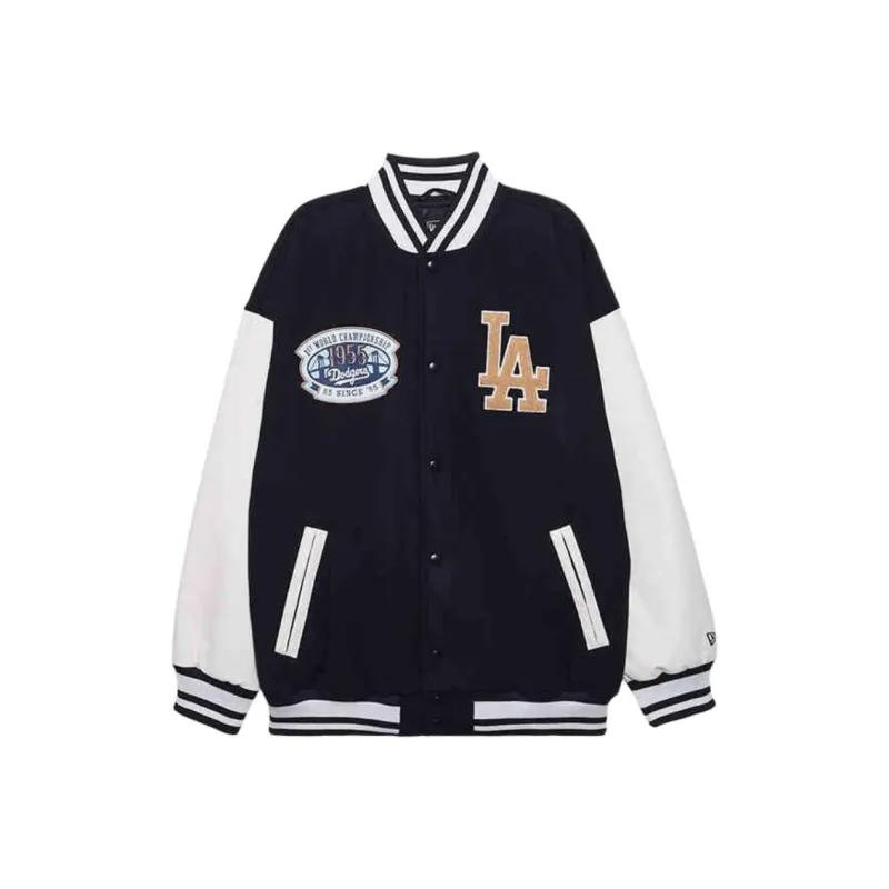 New Era x MLB FW24 Baseball Jacket Unisex Black-0
