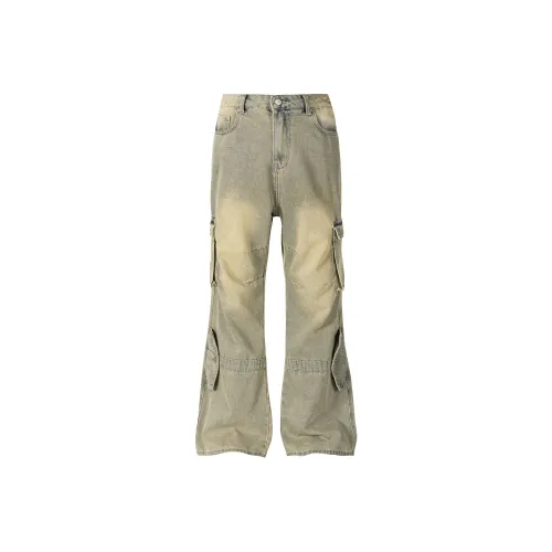 XINYINSU Cargo Pants Unisex Yellow Mud