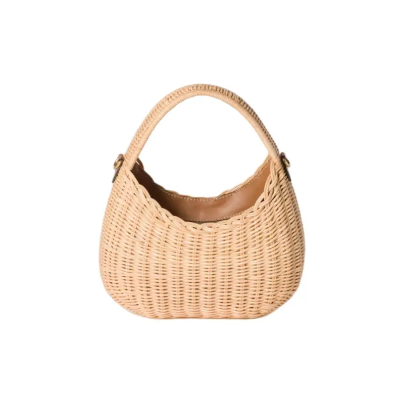 MIU MIU Wander Series Rattan Handbag Women's Beige-1