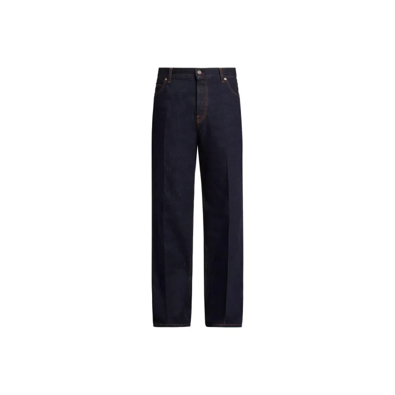 Ferragamo Button Detailed Denim Jeans-0