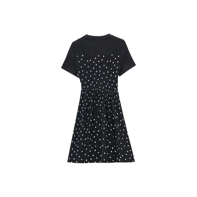 AHDO Short Sleeved Dress Women's Black-1