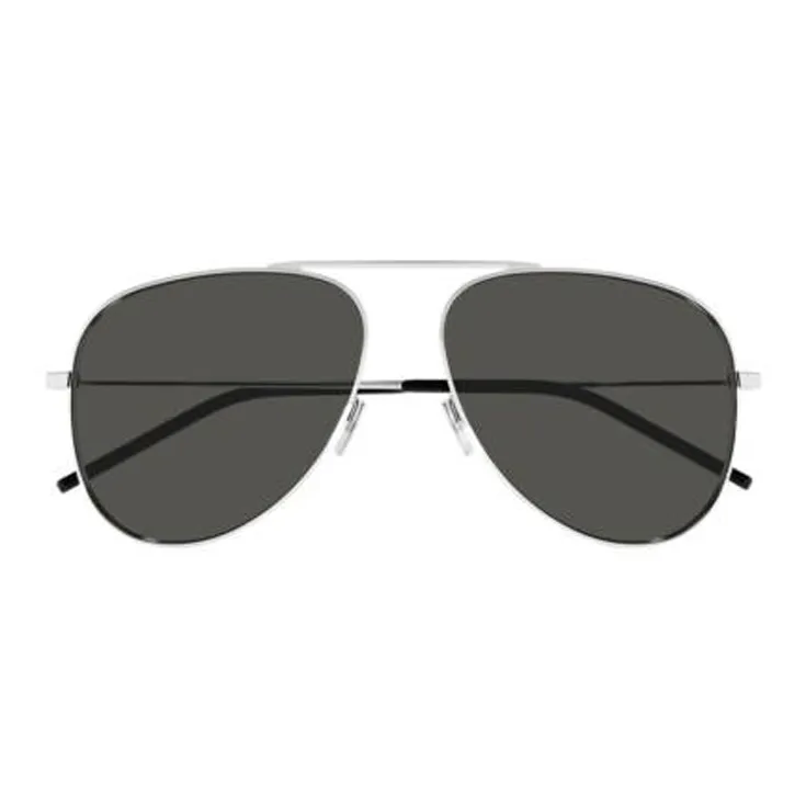 SAINT LAURENT Metal Aviator Sunglasses Unisex Silver-1