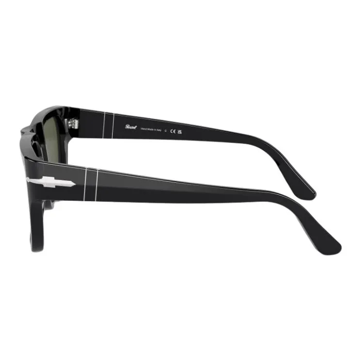 PERSOL Acetate Square Sunglasses Unisex Black-2