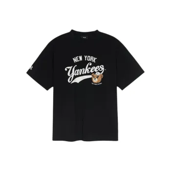MLB Frowning Bear Collection New York Yankees SS25 T Shirt Unisex Black