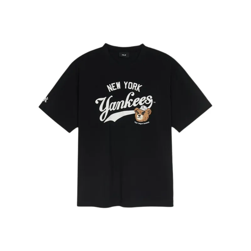 MLB Frowning Bear Collection New York Yankees SS25 T Shirt Unisex Black-0