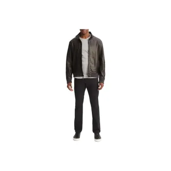 VINCE Leather Jacket Men's Black