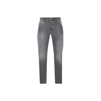 Brunello Cucinelli Logo Embroidered Slim Fit Jeans