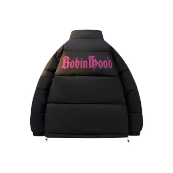 ROBINHOOD Puffer Jacket Unisex Black Pink