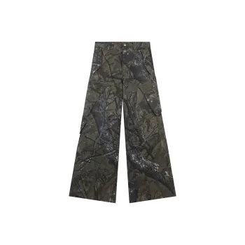 THE SALVAGES FASHION CLUB Casual Pants Unisex Green Camouflage