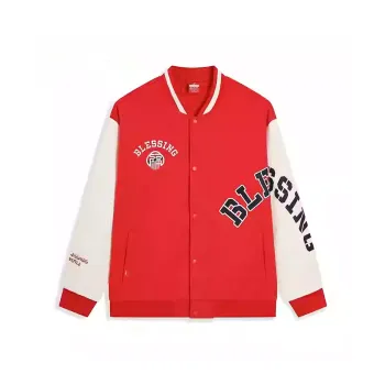 XTEP Sports Life Collection Baseball Jacket Men's Enchanted Red/Mountain Moon White