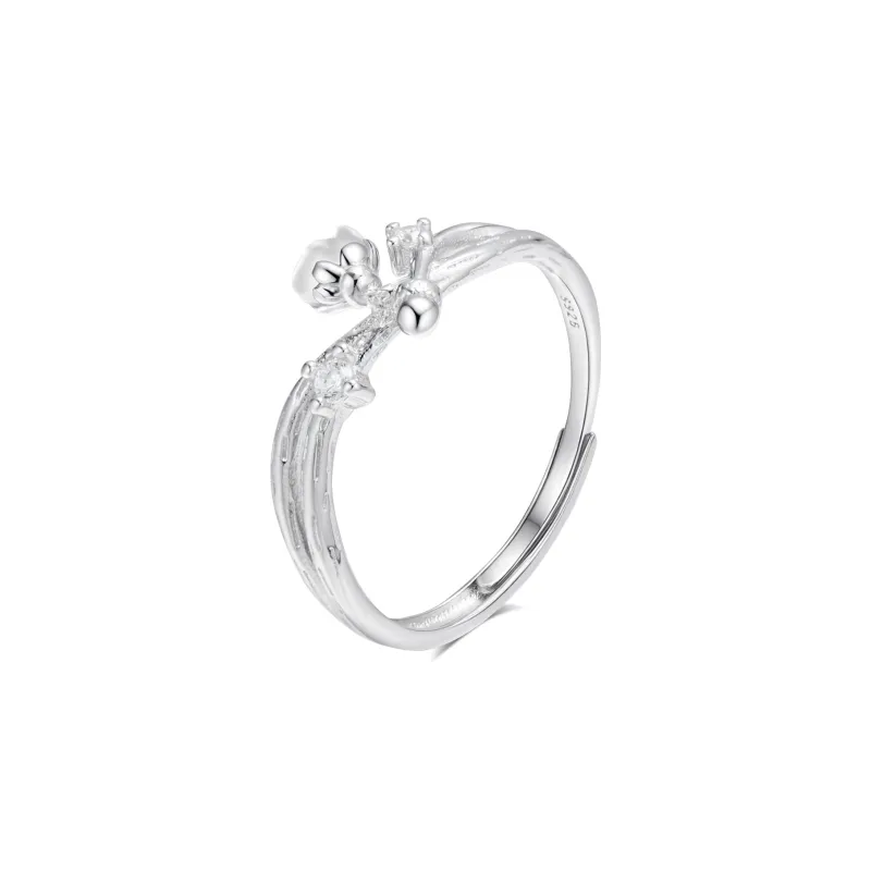 ENFANTIN S925 Silver, White Shell, Synthetic Cubic Zirconia Rings Unisex-7