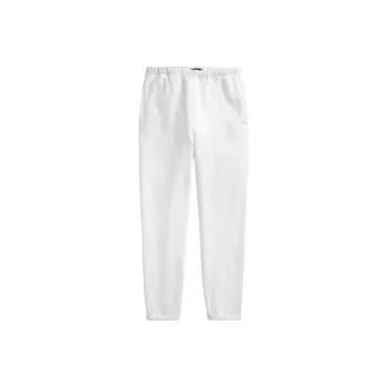 Polo Ralph Lauren Garment-Dyed Fleece Sweatpants Knitted Sports Pants Men's White