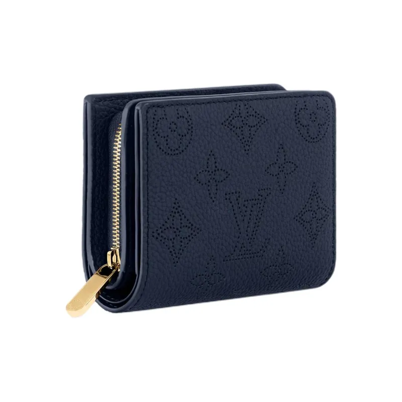 LOUIS VUITTON Mahina Perforated Calfskin Wallet Women's Marine Blue-1