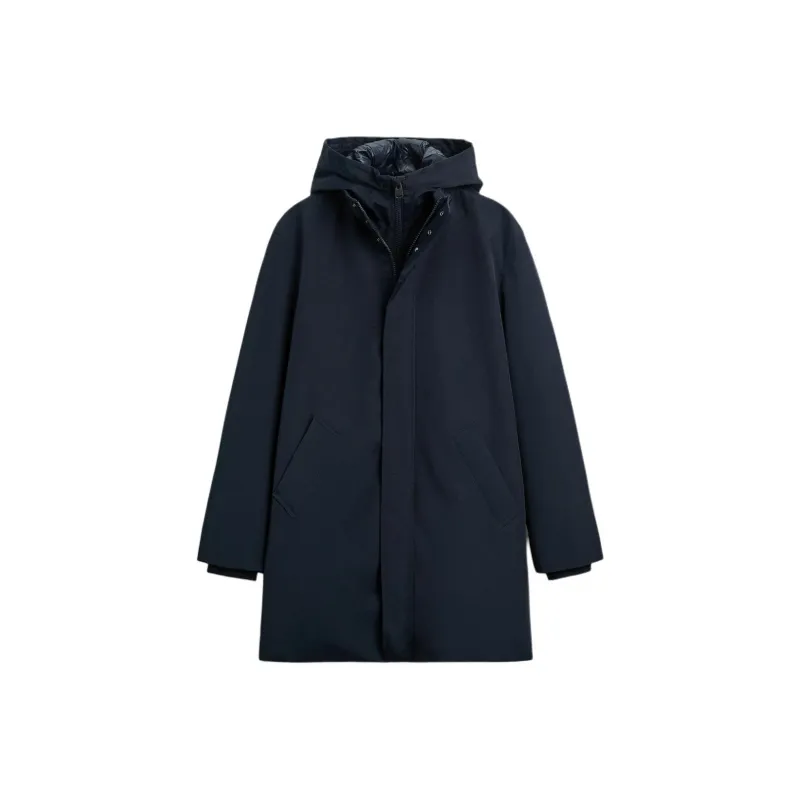 ZARA Parka Coats Men's Sea Blue-0