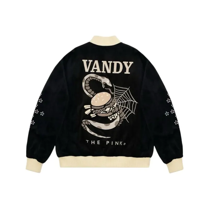 Vandy The Pink Baseball Jacket Unisex Black-0