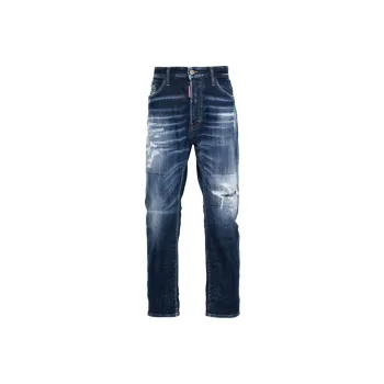 DSQUARED 2 Mid-Rise Distressed Washed-Denim Jeans