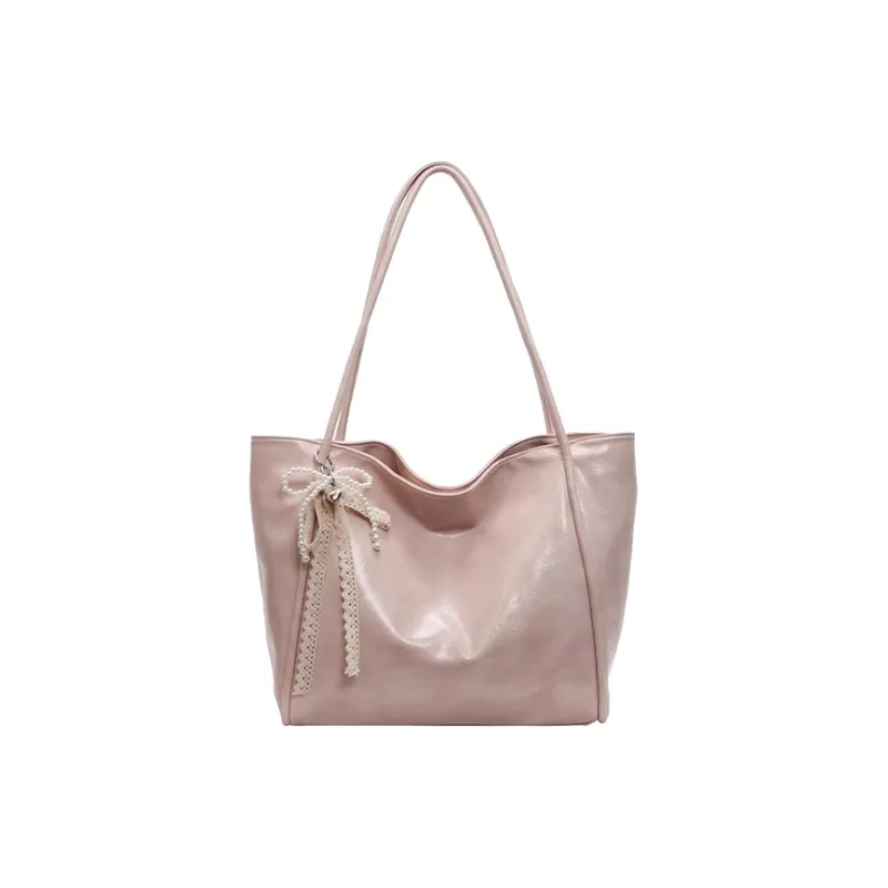 Jade En Plus PU Shoulder Bag Regular Women's Vintage Black/Cream Pink/Ivory White-7