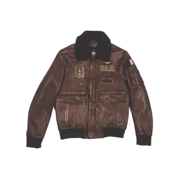AERONAUTICA MILITARE Leather Jacket Men's Dark Brown