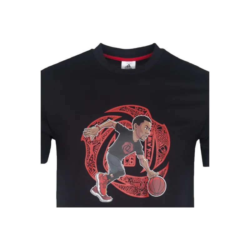 Adidas ROSE GFX TEE T Shirt Men's Black-2