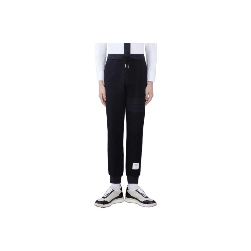 THOM BROWNE Flecked Knitted Track Pants-0