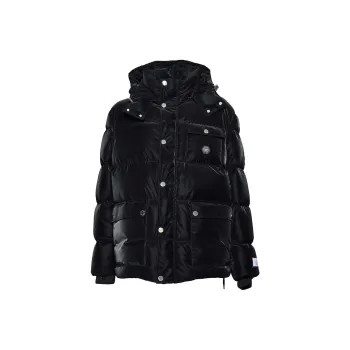 PHILIPP PLEIN Hooded Satin Down Jacket
