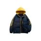 Navy Blue (Color Block Hooded)