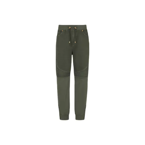 BALMAIN Loose Fit Denim And Jersey Jeans
