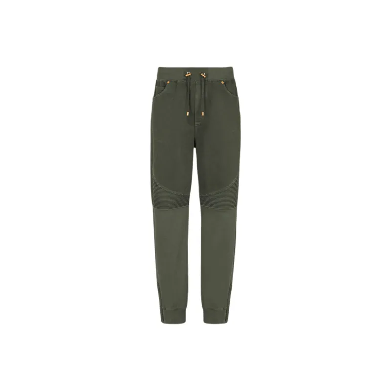 BALMAIN Loose Fit Denim And Jersey Jeans-0