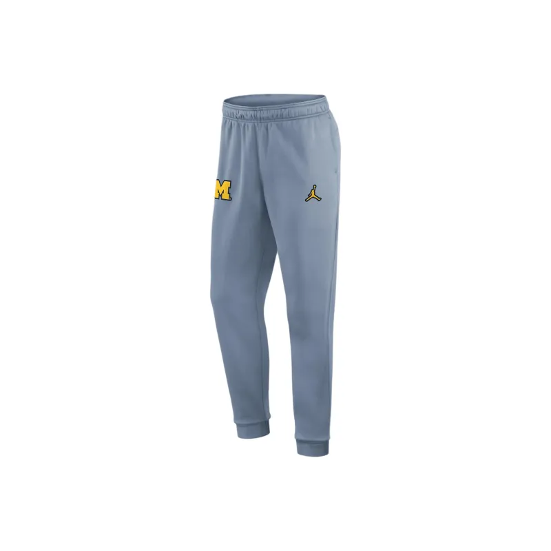 Nike Dri-Fit CollegeMichigan FW24 Wolverines Sideline Player Knitted Sports Pants Men's Gray Stone-0