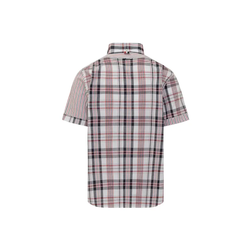 THOM BROWNE Funmix Madras Short Sleeve Shirt-1