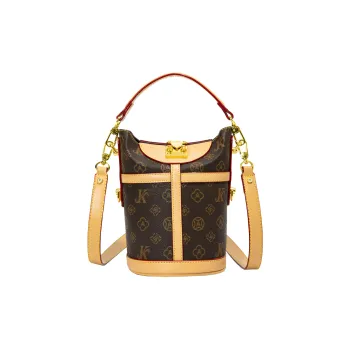 BLAKE FLEETO PU One Shoulder Crossbody Bucket Handbag Women's Gray/Brown/Apricot
